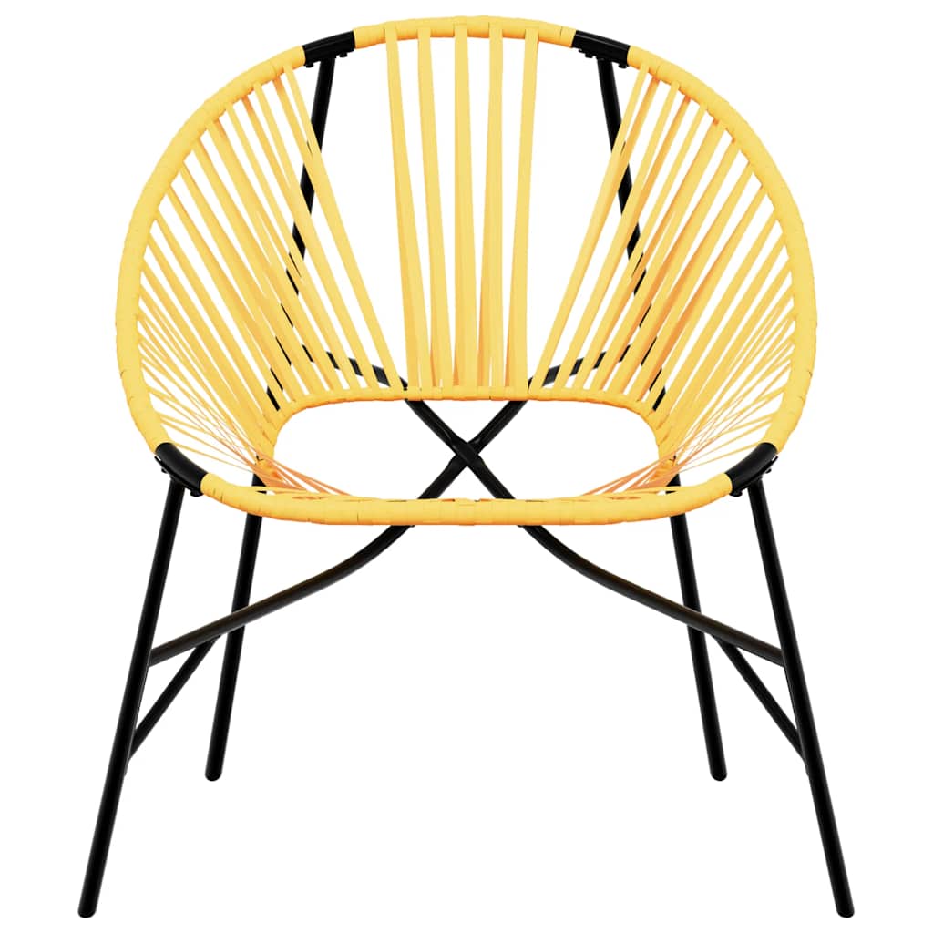 Set tuinstoelen 3-delig poly rattan zwart en geel