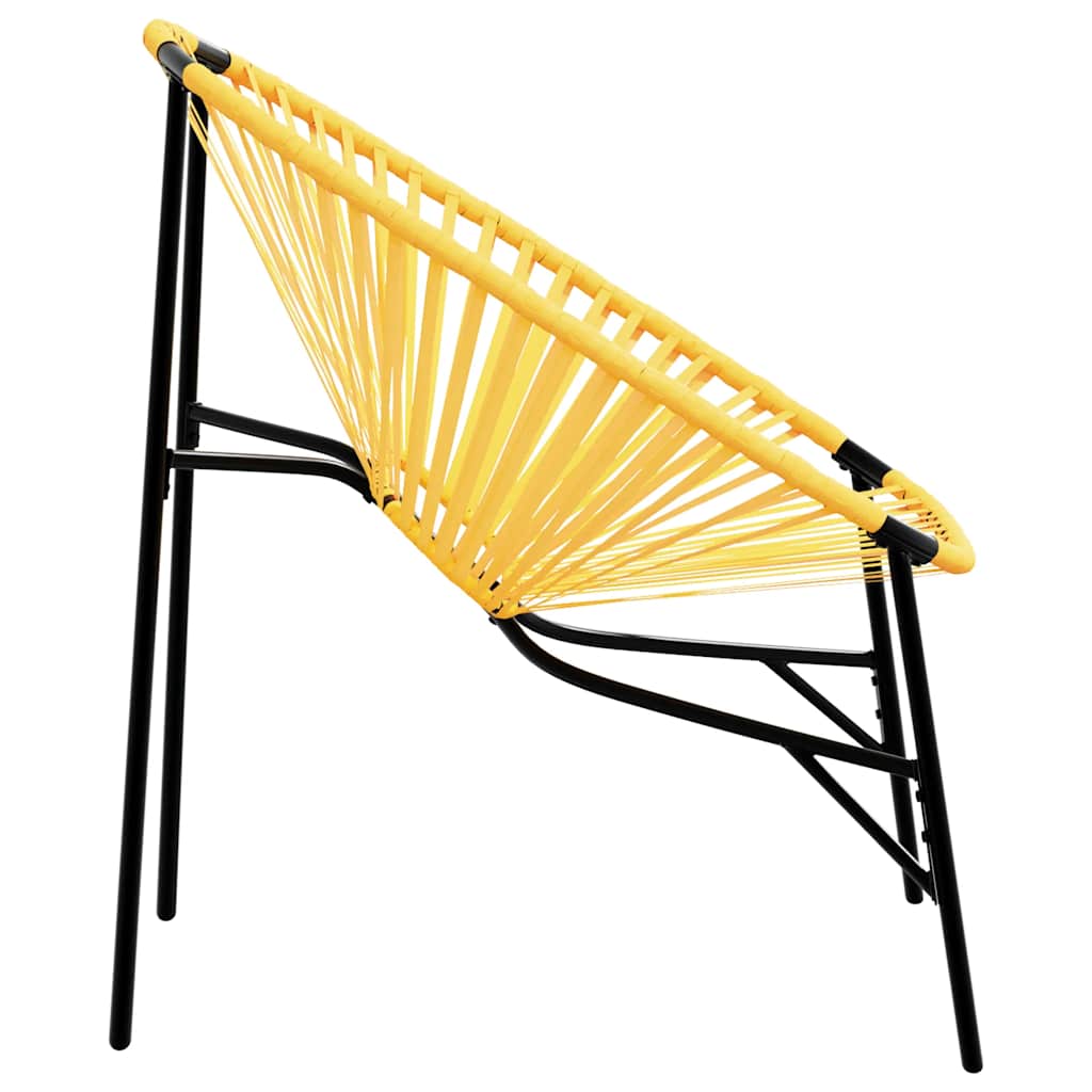 Set tuinstoelen 3-delig poly rattan zwart en geel