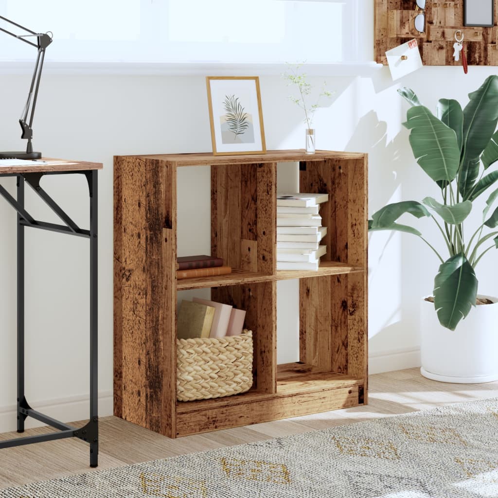 Boekenkast 68,5x32x75 cm bewerkt hout oud houtkleurig