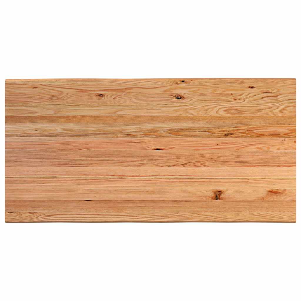 Eettafel met natuurlijke rand 200x100x74 cm massief eikenhout