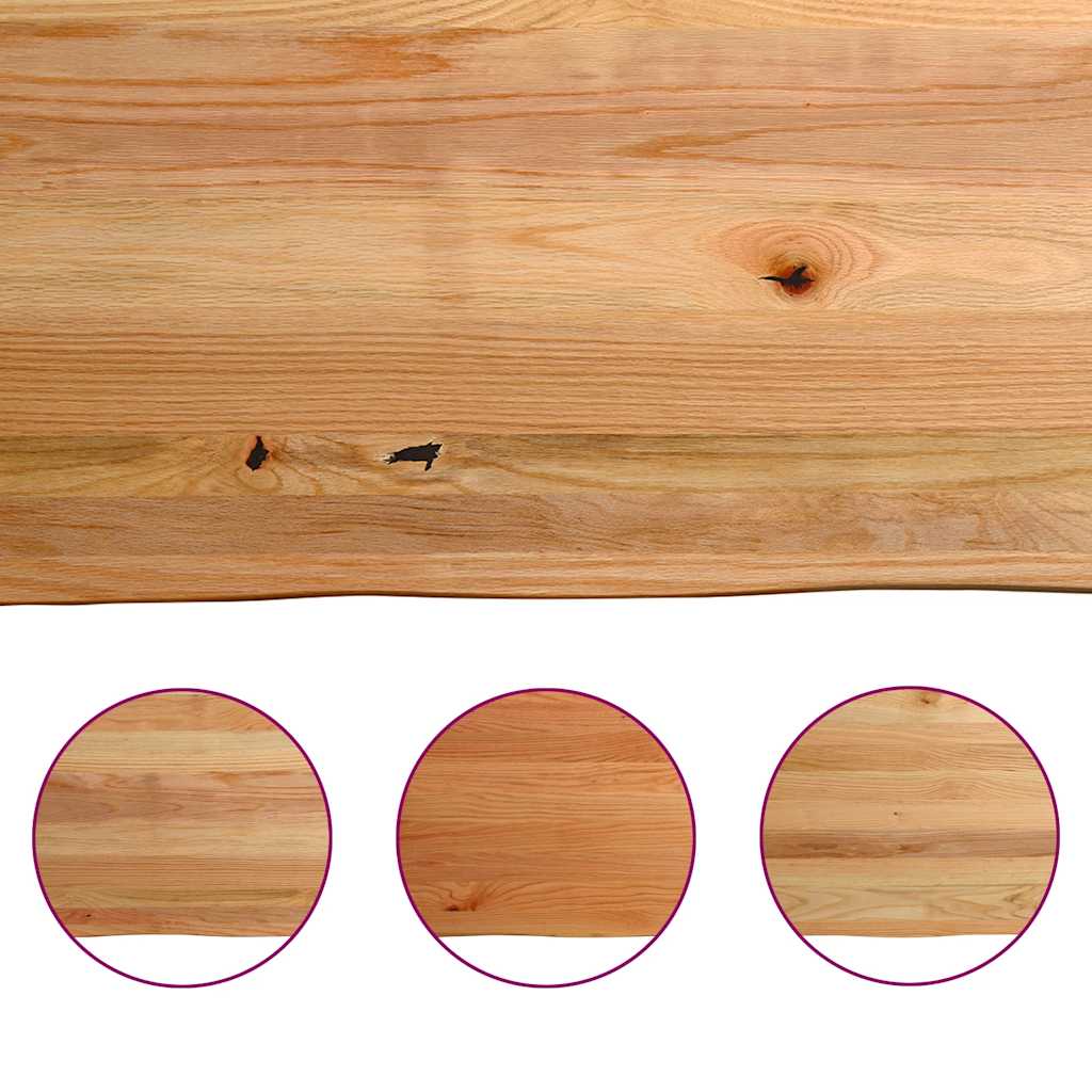 Eettafel met natuurlijke rand 200x100x74 cm massief eikenhout