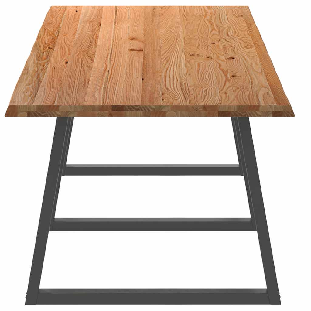 Eettafel met natuurlijke rand 320x100x74 cm massief eikenhout