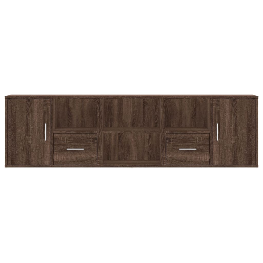 Hoekkast 160x40x45 cm bewerkt hout bruin eikenkleurig