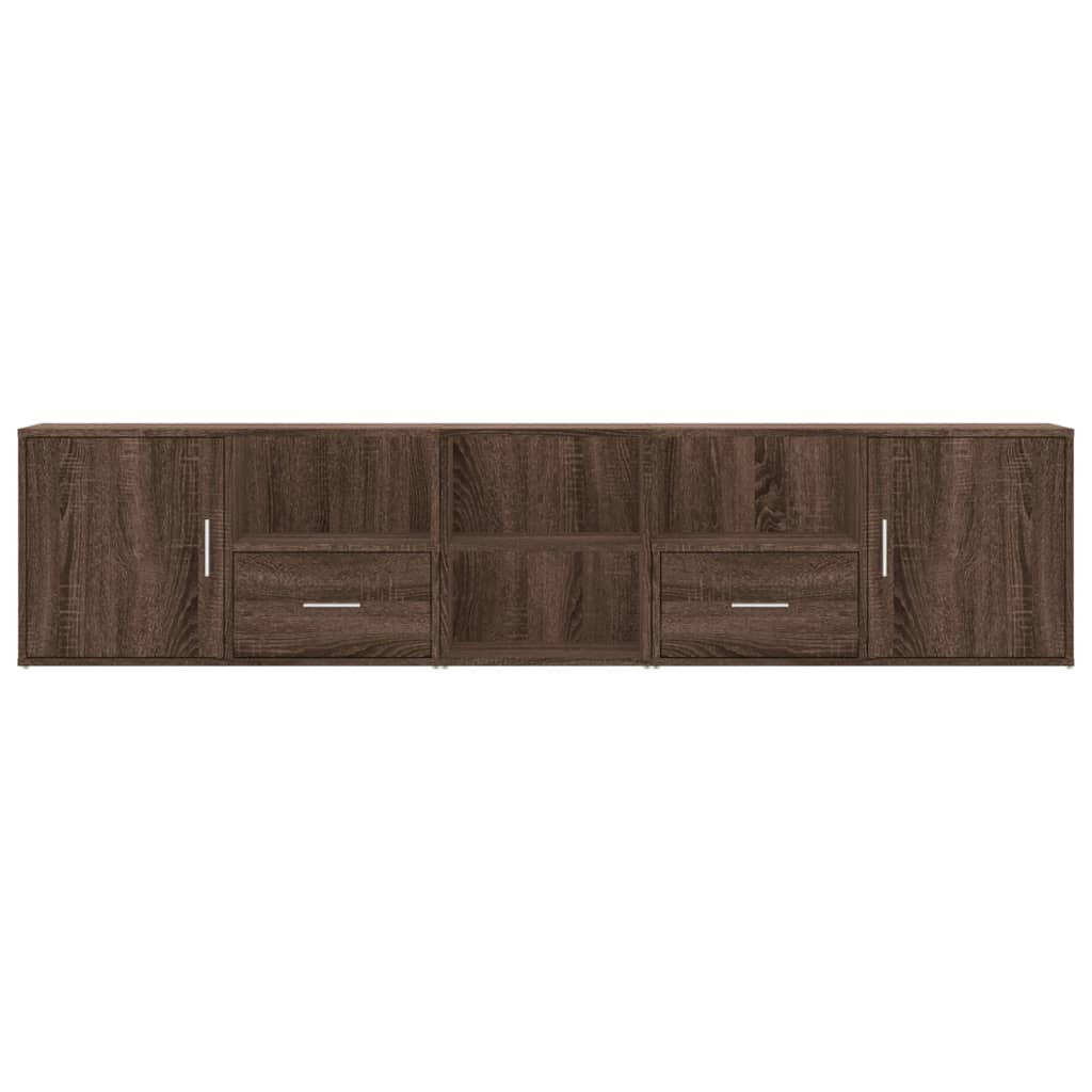Hoekkast 200x40x45 cm bewerkt hout bruin eikenkleurig