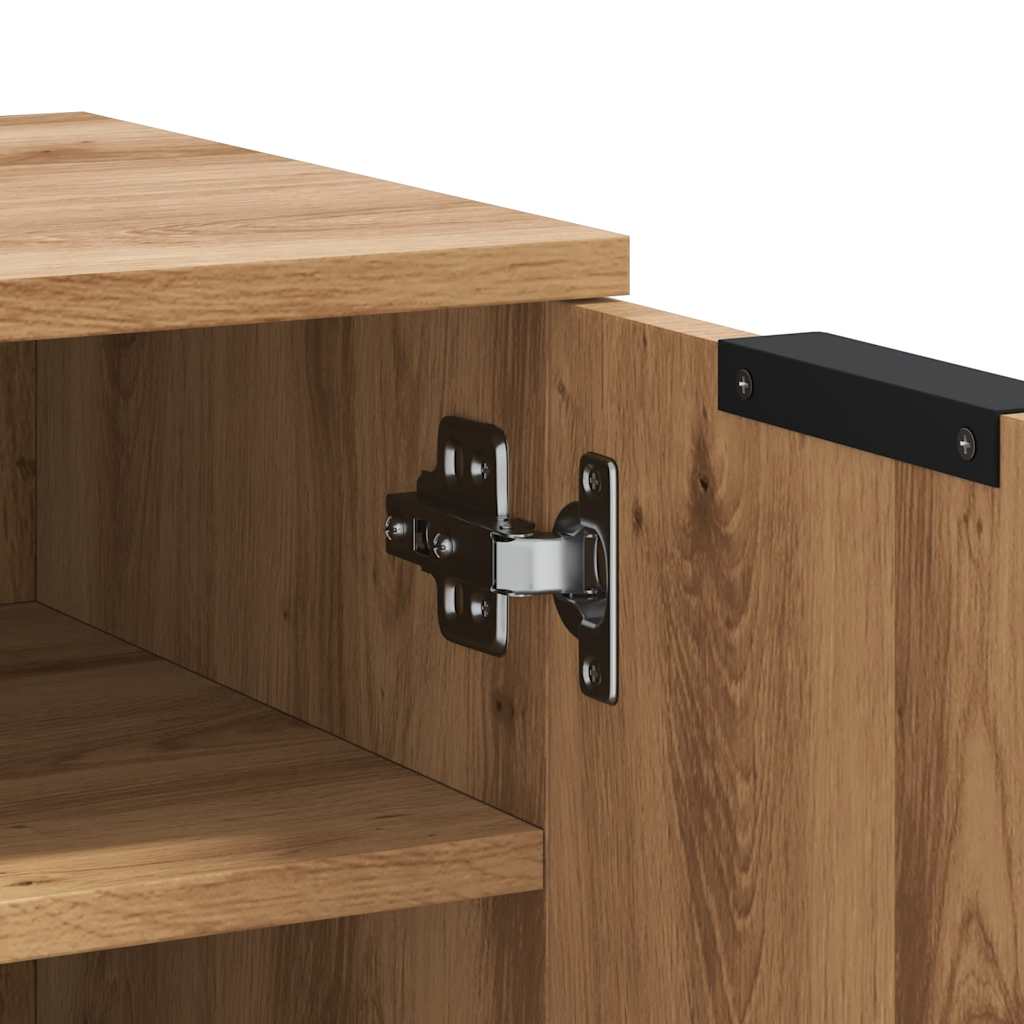 Schoenenkast 29,5x35x70 cm bewerkt hout artisanaal eikenkleur