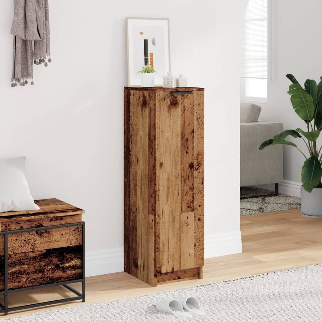 Schoenenkast 29,5x35x100,5 cm bewerkt hout oud houtkleurig