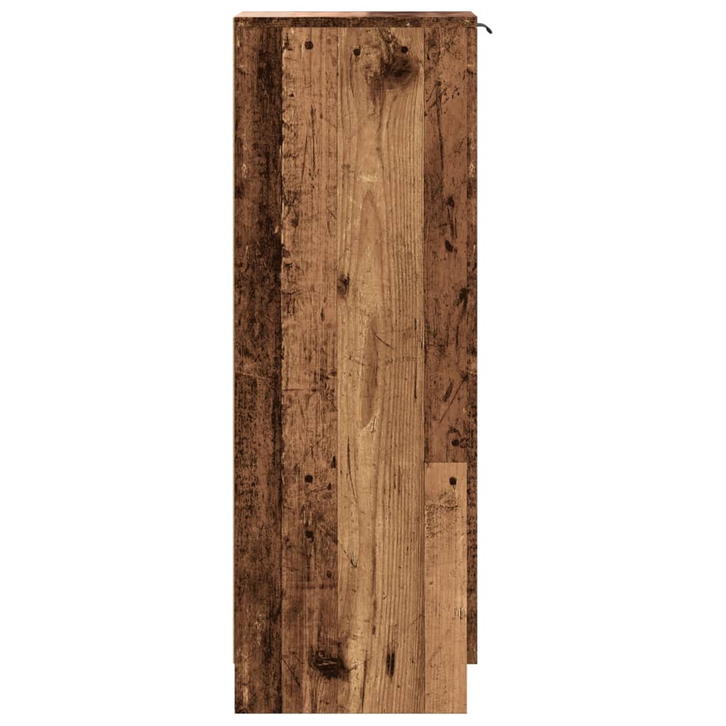 Schoenenkast 29,5x35x100,5 cm bewerkt hout oud houtkleurig