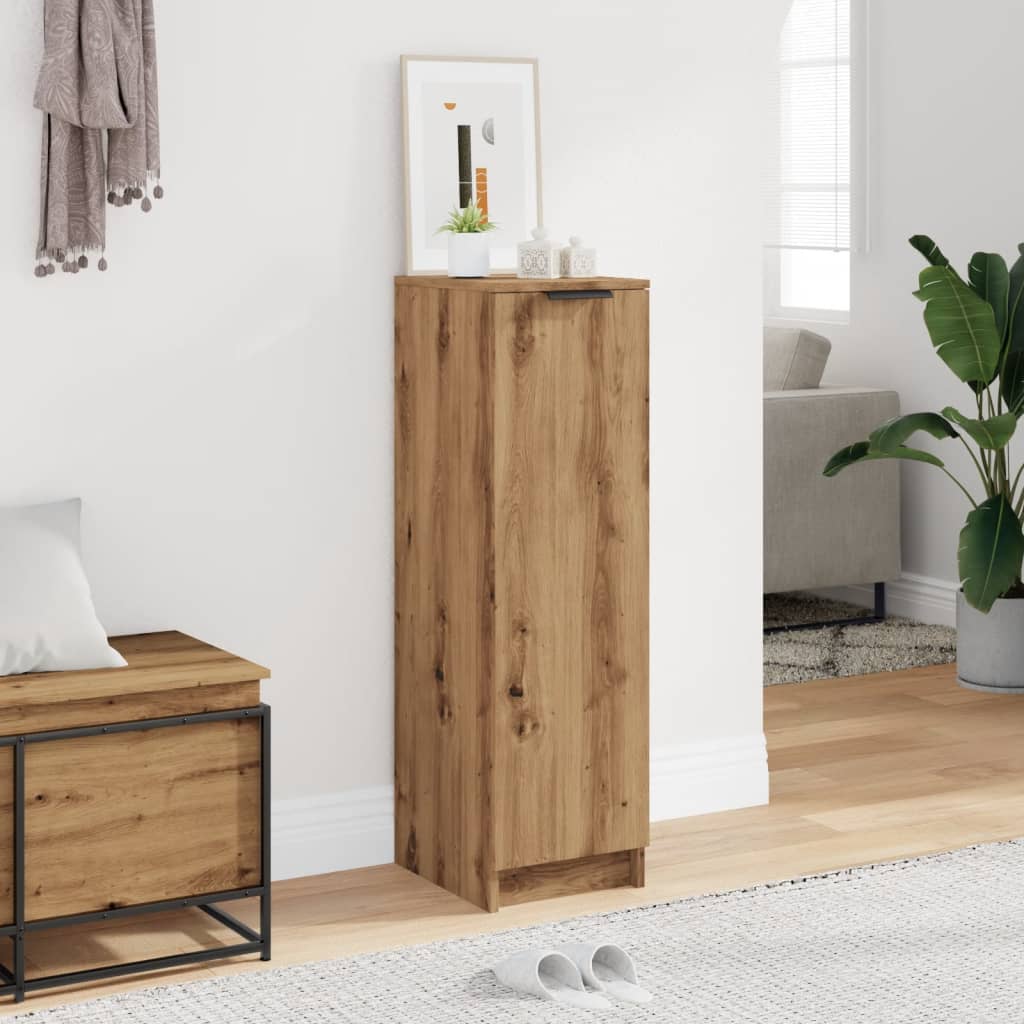 Schoenenkast 29,5x35x100,5 cm bewerkt hout artisanaal eiken