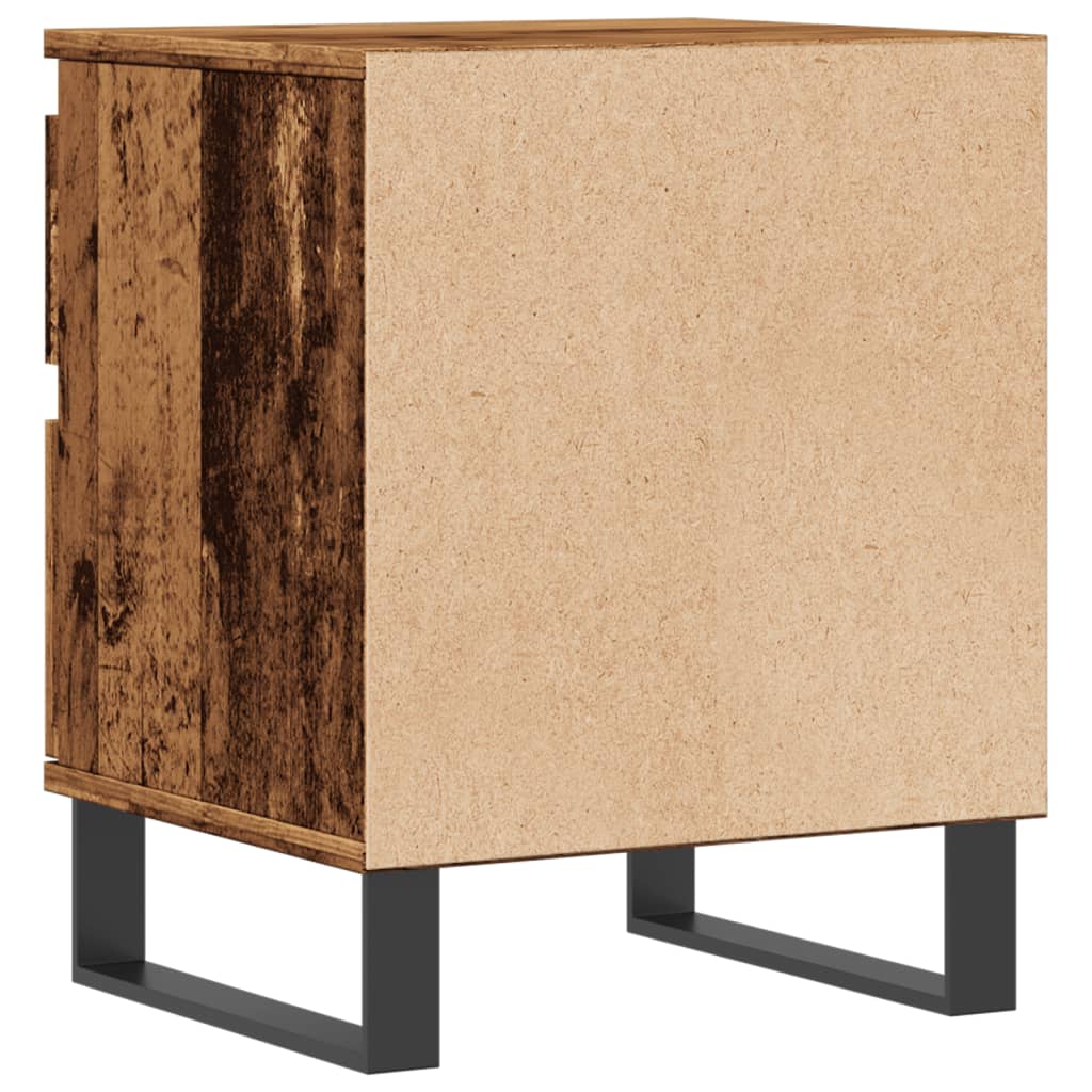 Nachtkastje 40x35x50 cm bewerkt hout oud houtkleurig