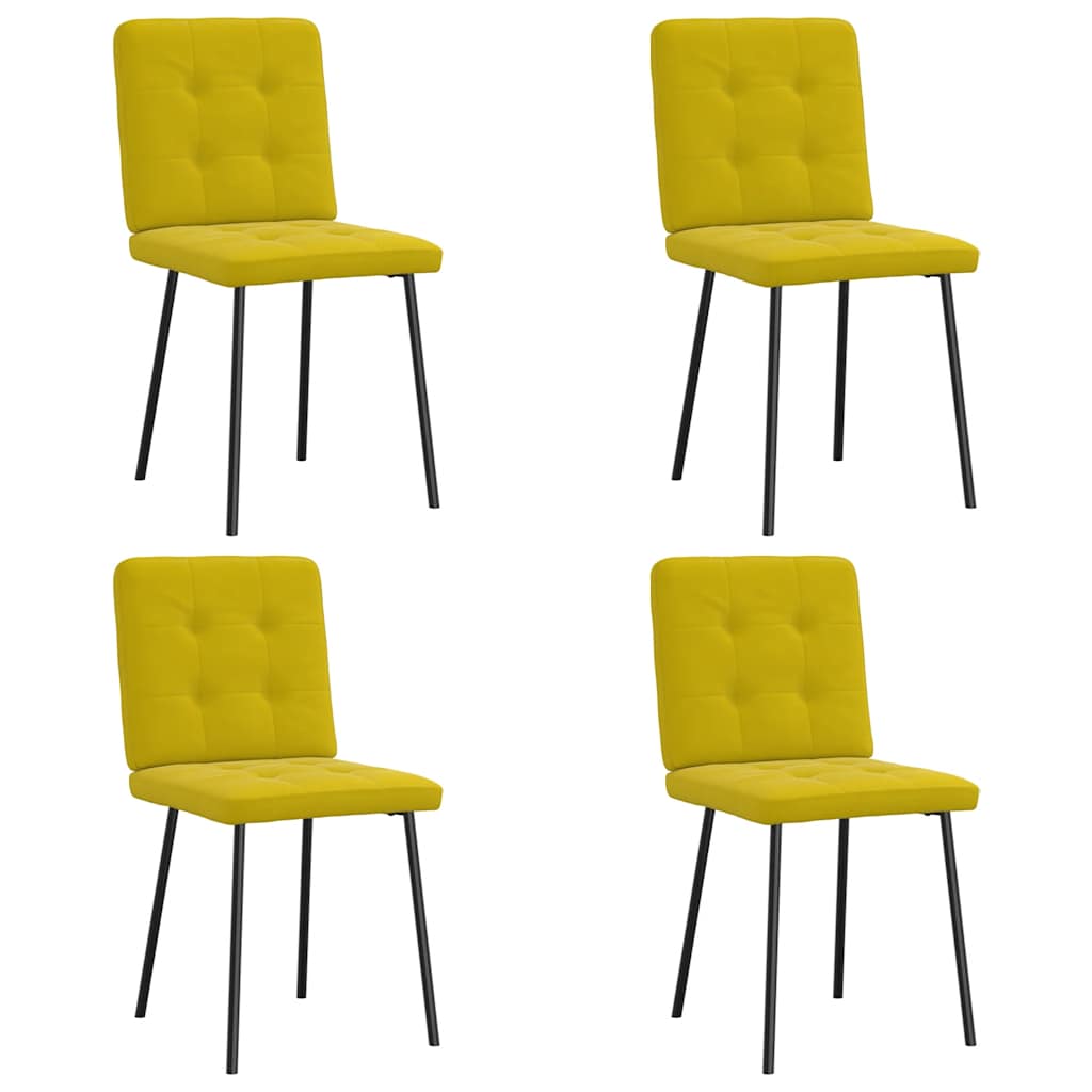 Eetkamerstoelen 4 st fluweel geel