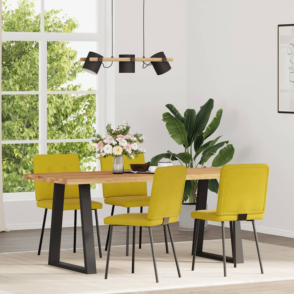 Eetkamerstoelen 4 st fluweel geel