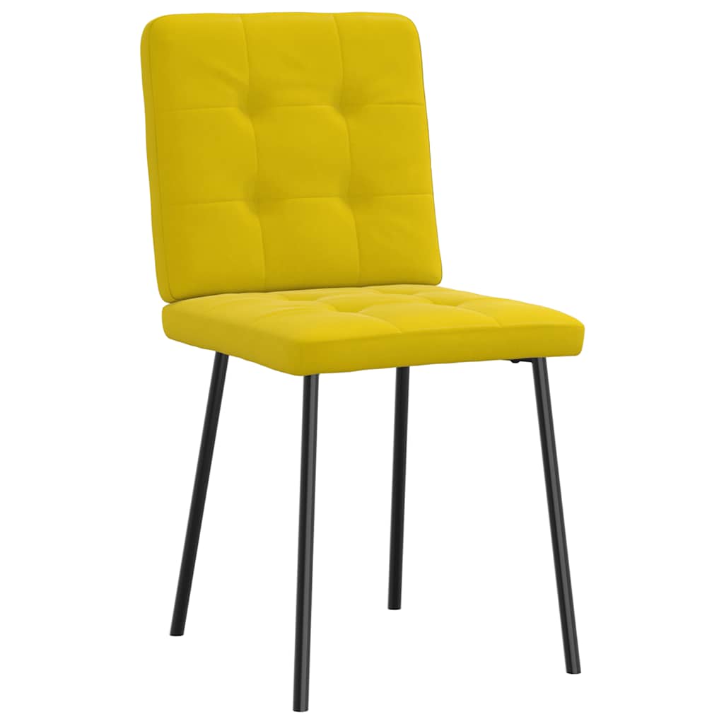 Eetkamerstoelen 4 st fluweel geel