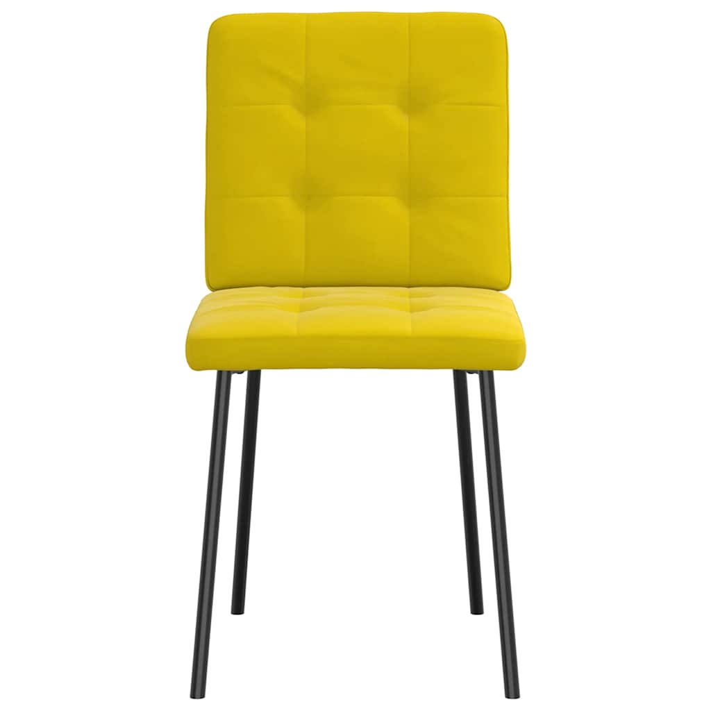 Eetkamerstoelen 4 st fluweel geel