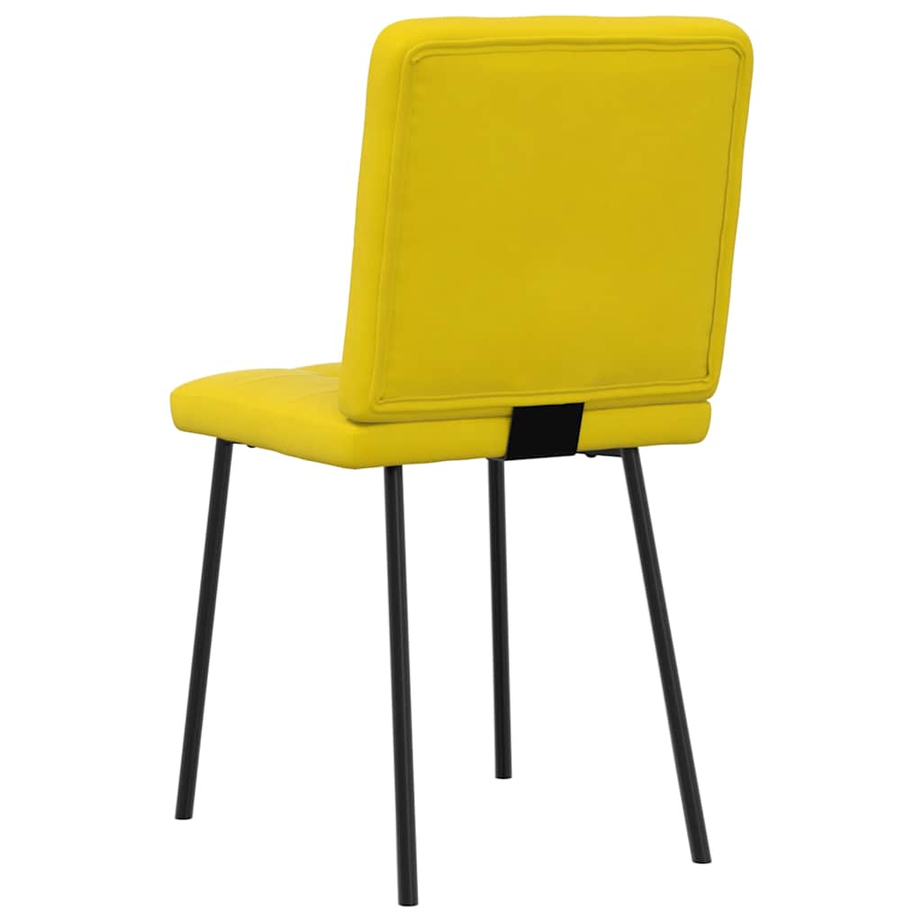Eetkamerstoelen 4 st fluweel geel