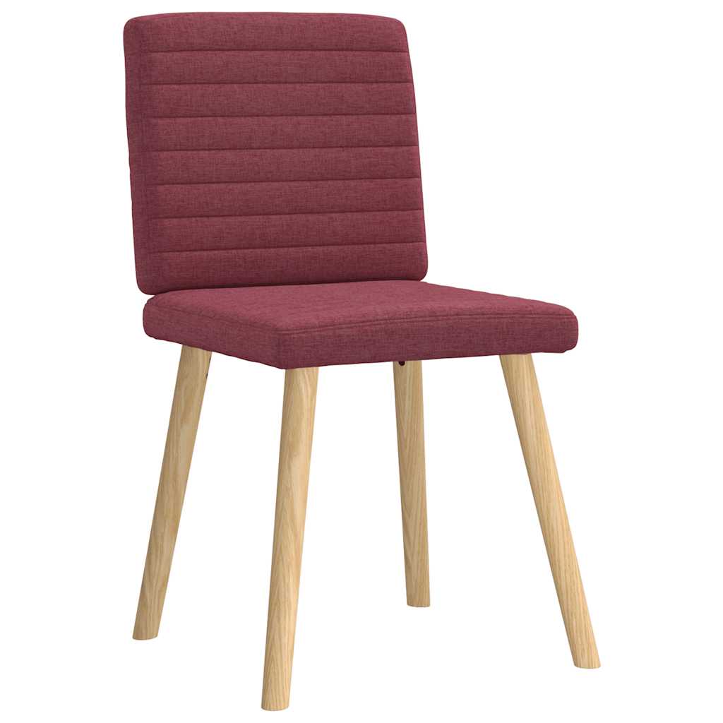 Eetkamerstoelen 4 st stof wijnrood
