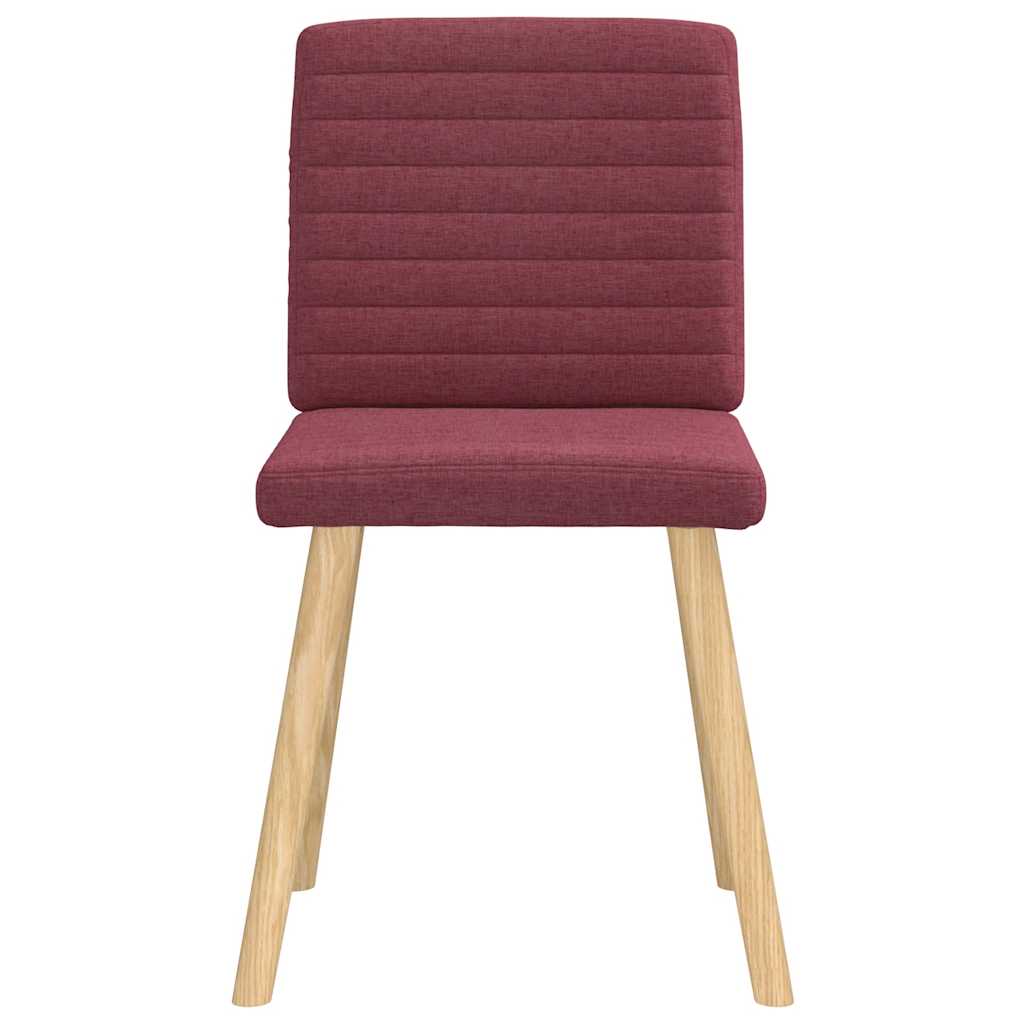 Eetkamerstoelen 4 st stof wijnrood