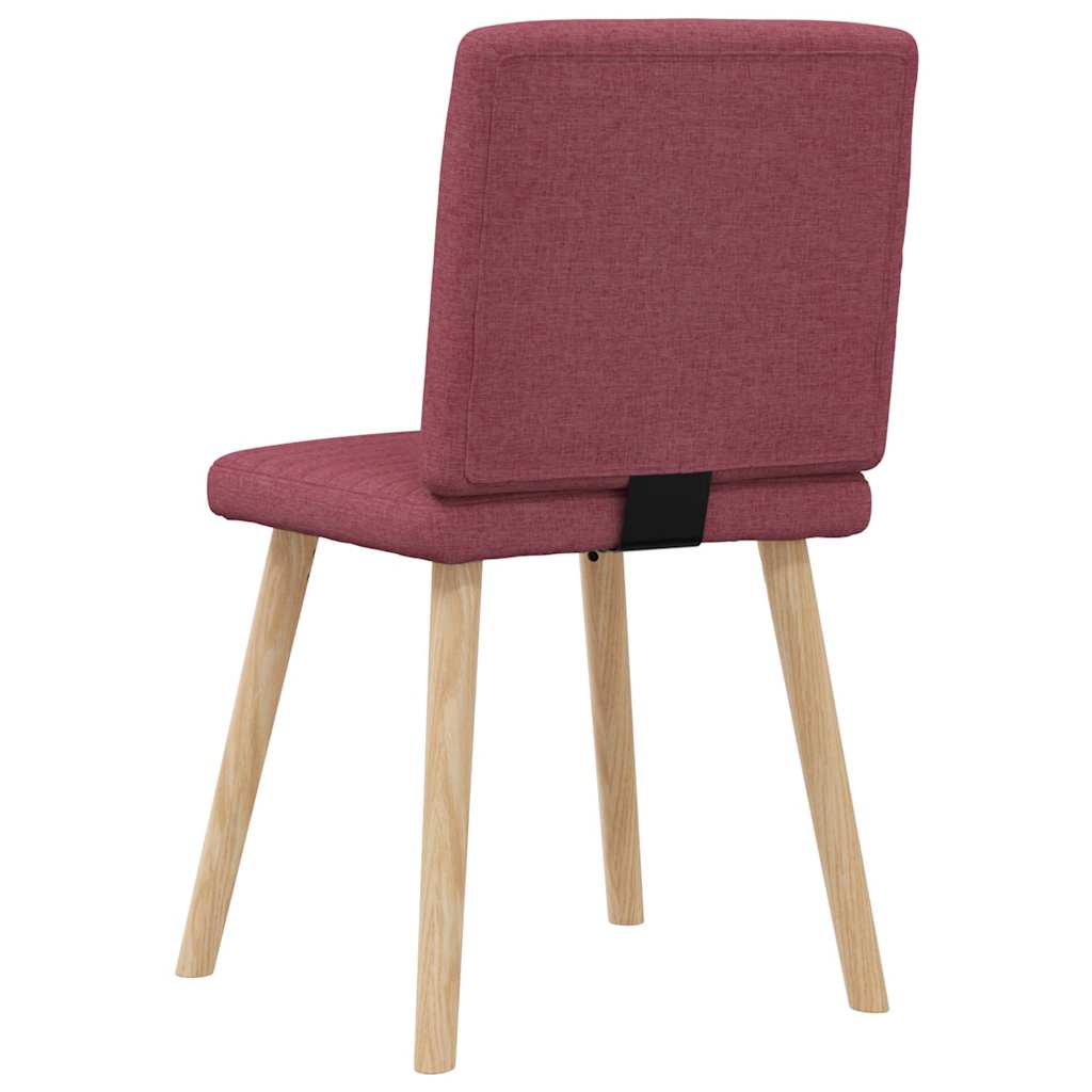 Eetkamerstoelen 4 st stof wijnrood