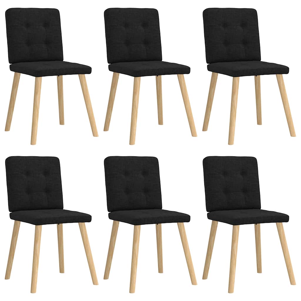 Eetkamerstoelen 6 st stof zwart