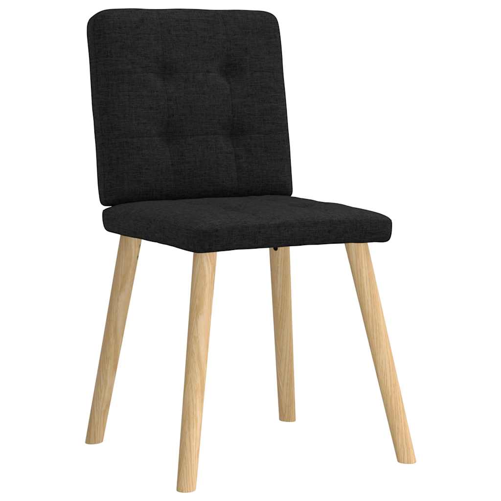 Eetkamerstoelen 6 st stof zwart