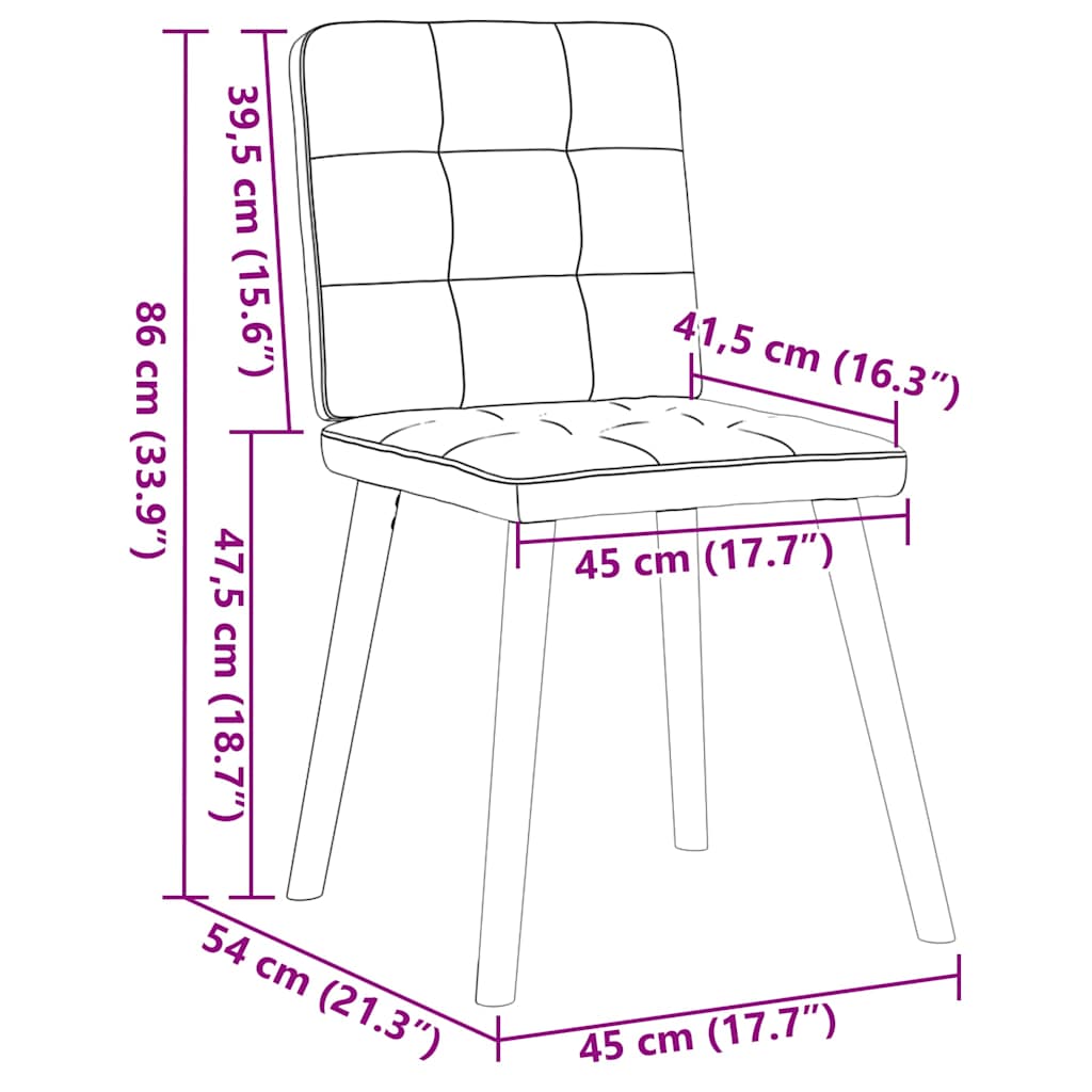Eetkamerstoelen 6 st stof zwart
