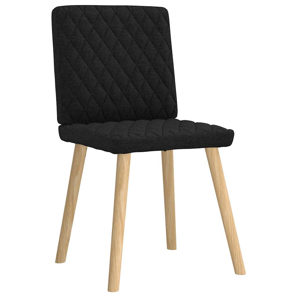 Eetkamerstoelen 6 st stof zwart