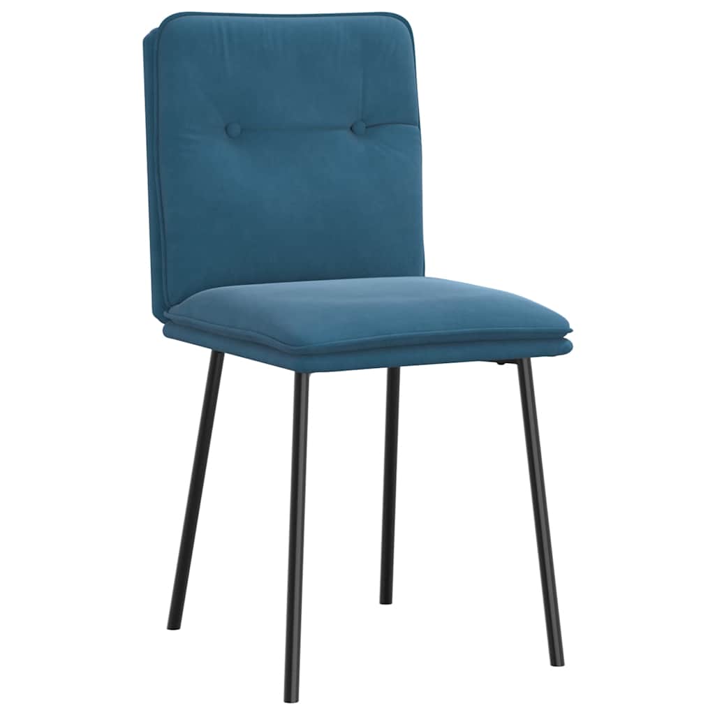 Eetkamerstoelen 6 st fluweel blauw