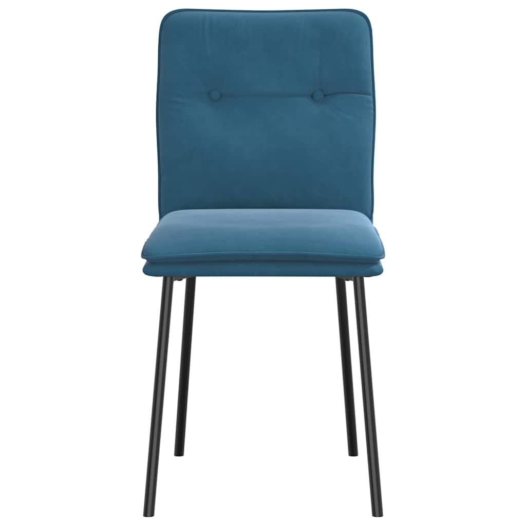 Eetkamerstoelen 6 st fluweel blauw