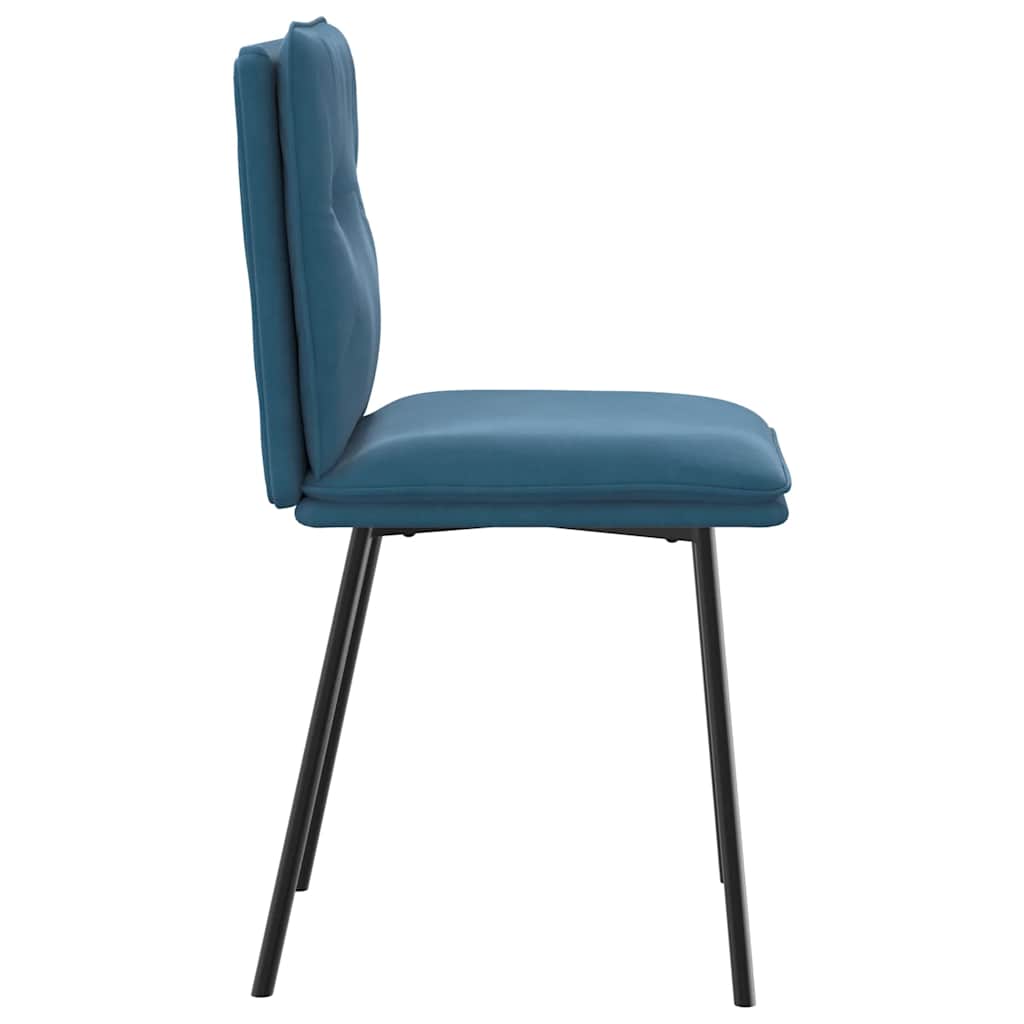 Eetkamerstoelen 6 st fluweel blauw