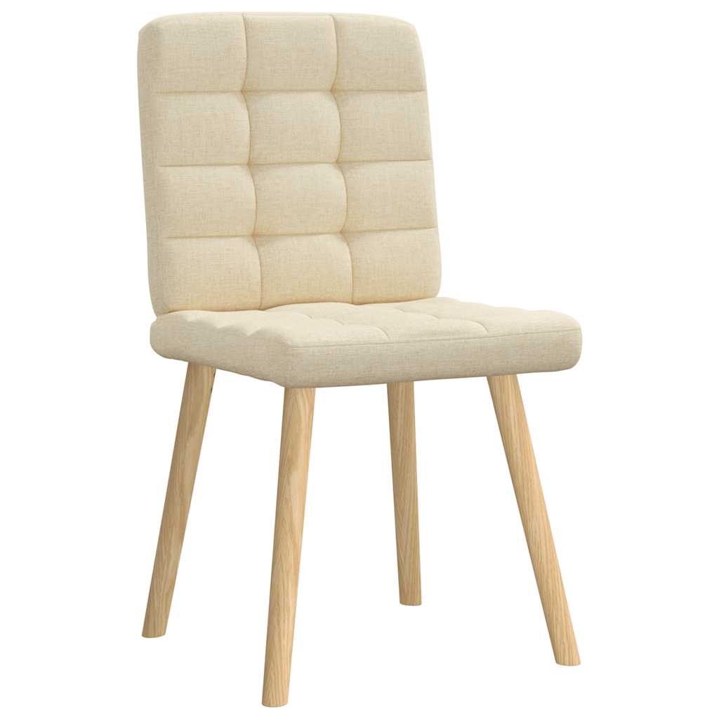 Eetkamerstoelen 2 st stof crèmekleurig