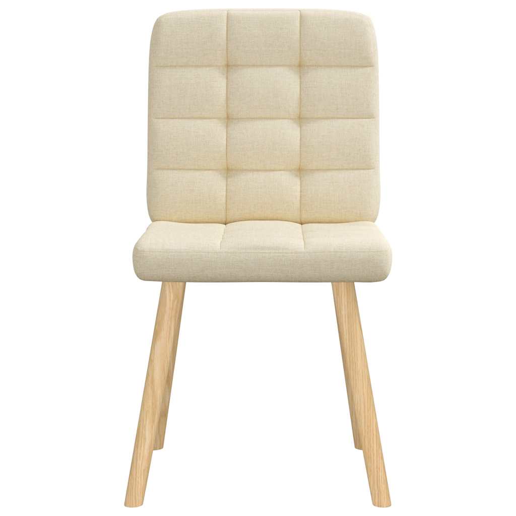 Eetkamerstoelen 2 st stof crèmekleurig