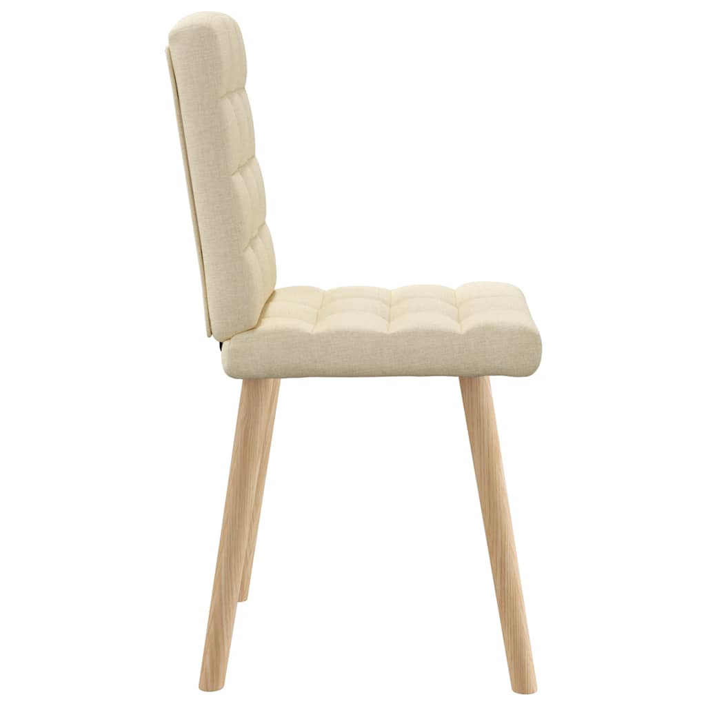 Eetkamerstoelen 2 st stof crèmekleurig