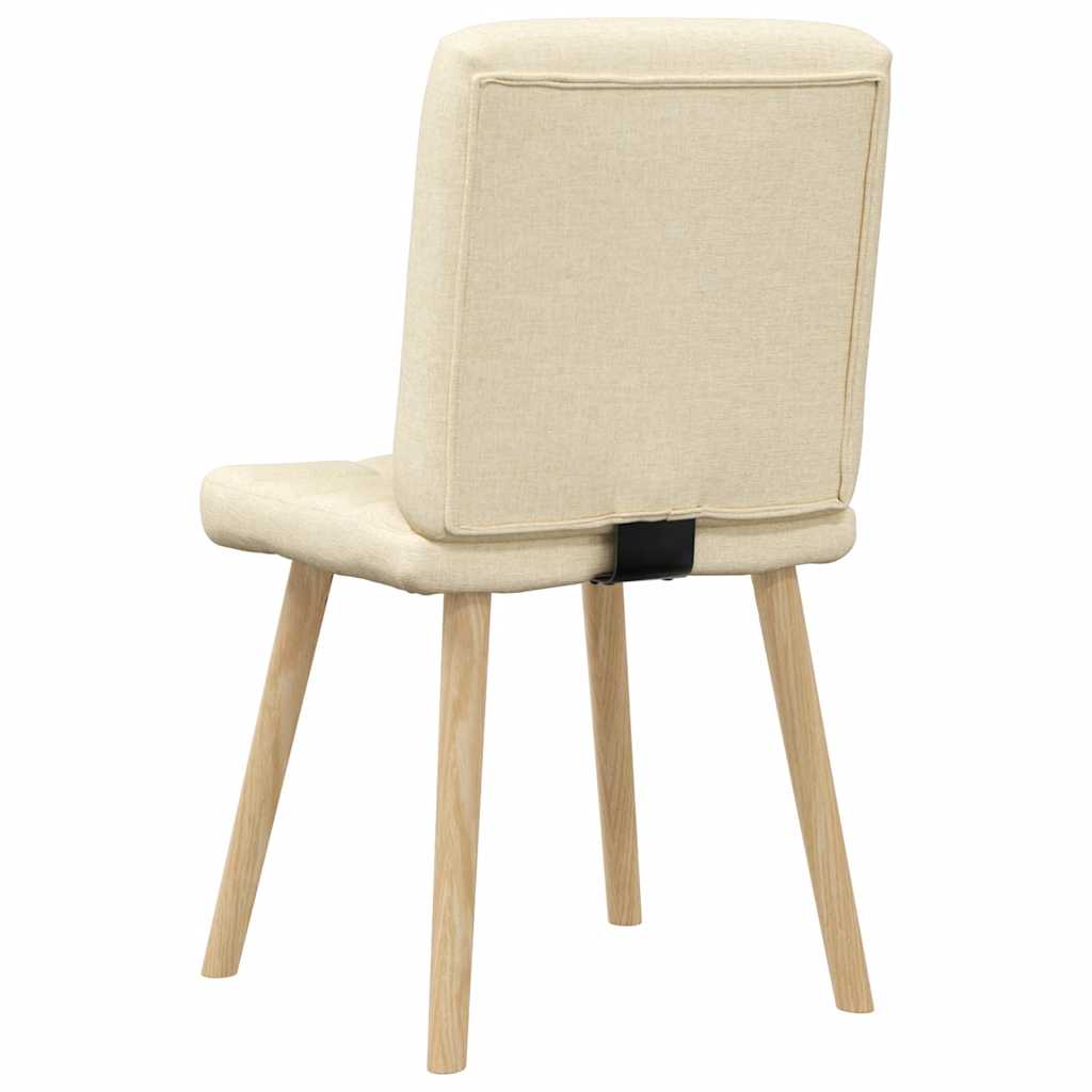 Eetkamerstoelen 2 st stof crèmekleurig
