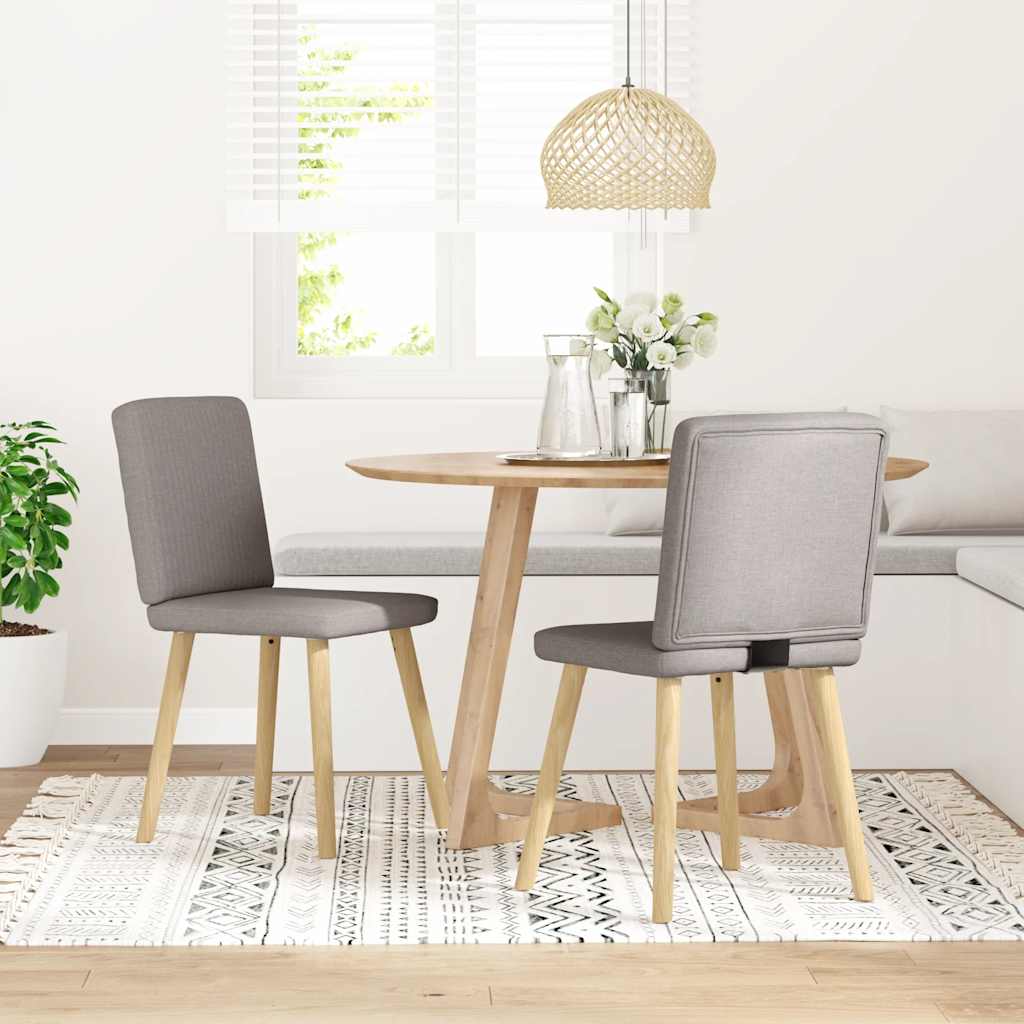 Eetkamerstoelen draaibaar 2 st stof taupe
