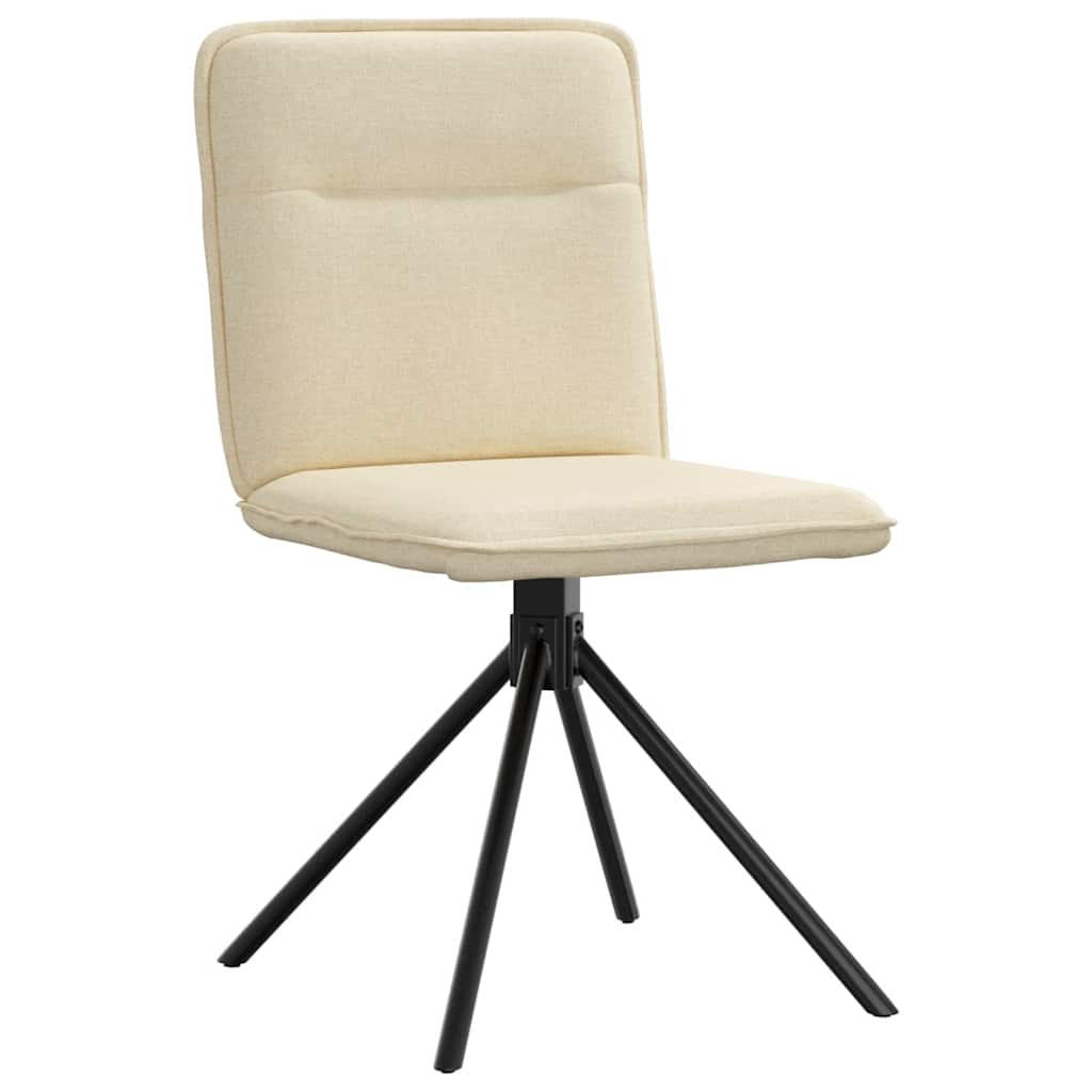 Eetkamerstoelen 2 st stof crèmekleurig
