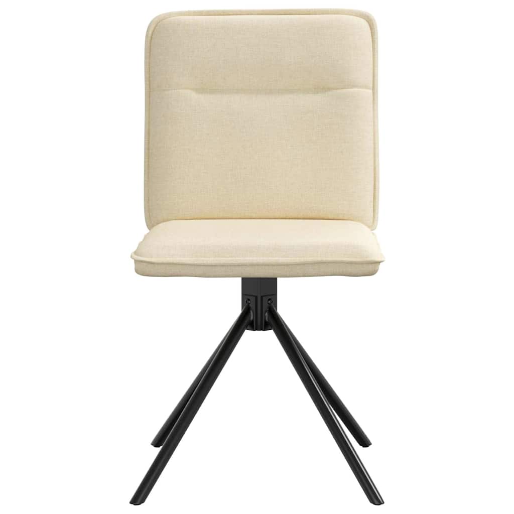 Eetkamerstoelen 2 st stof crèmekleurig