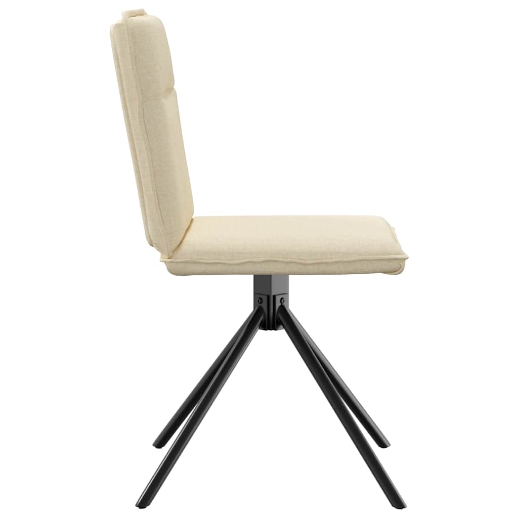 Eetkamerstoelen 2 st stof crèmekleurig