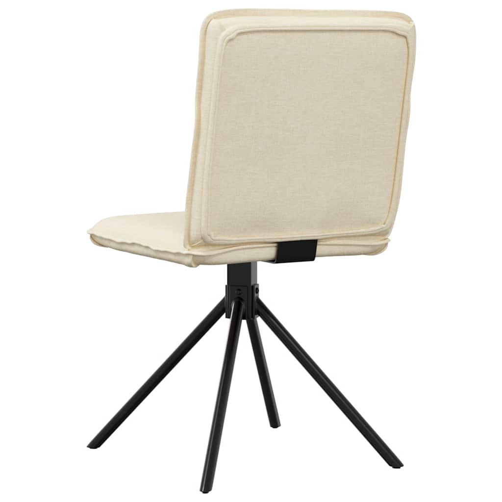 Eetkamerstoelen 2 st stof crèmekleurig