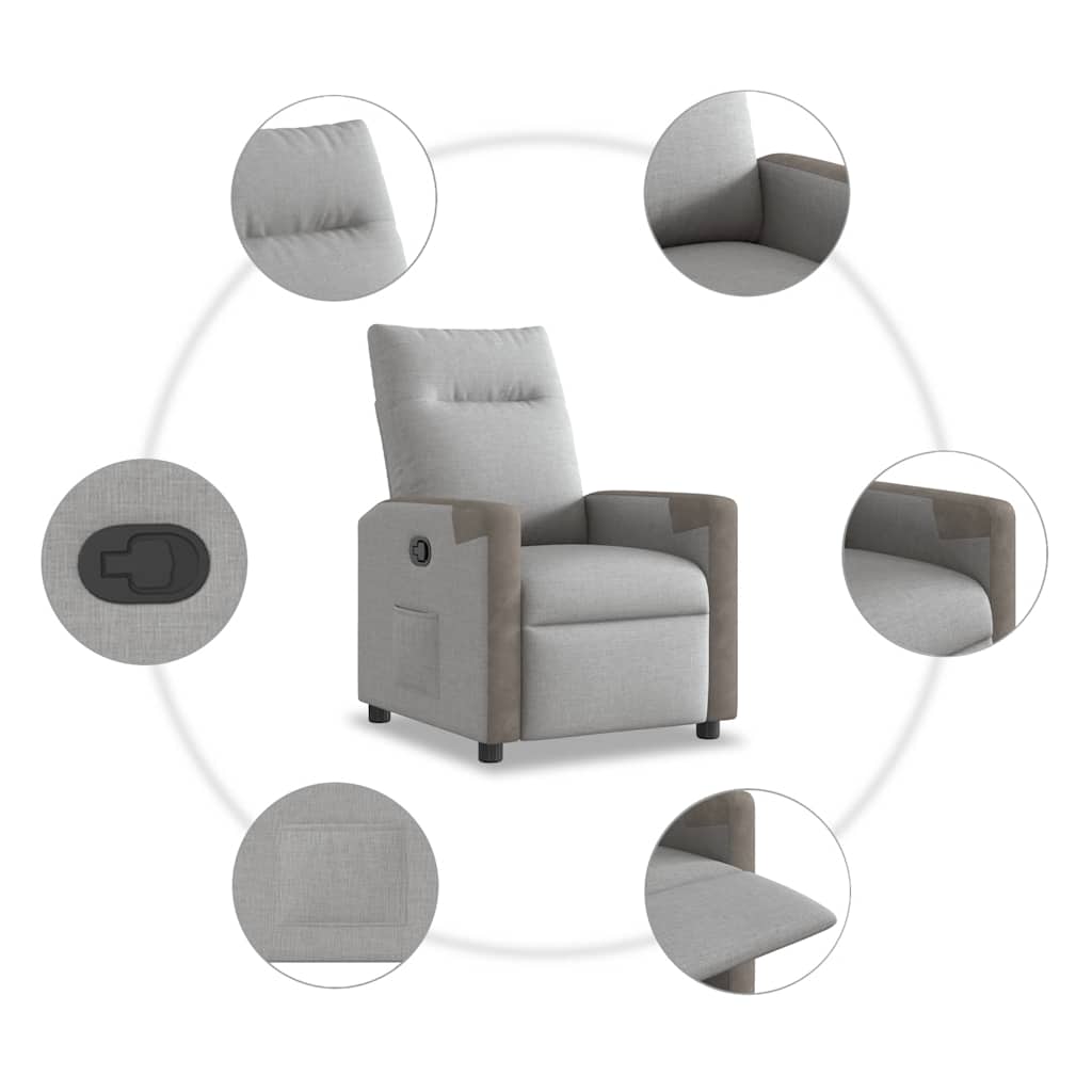 Fauteuil verstelbaar stof wolk grijs