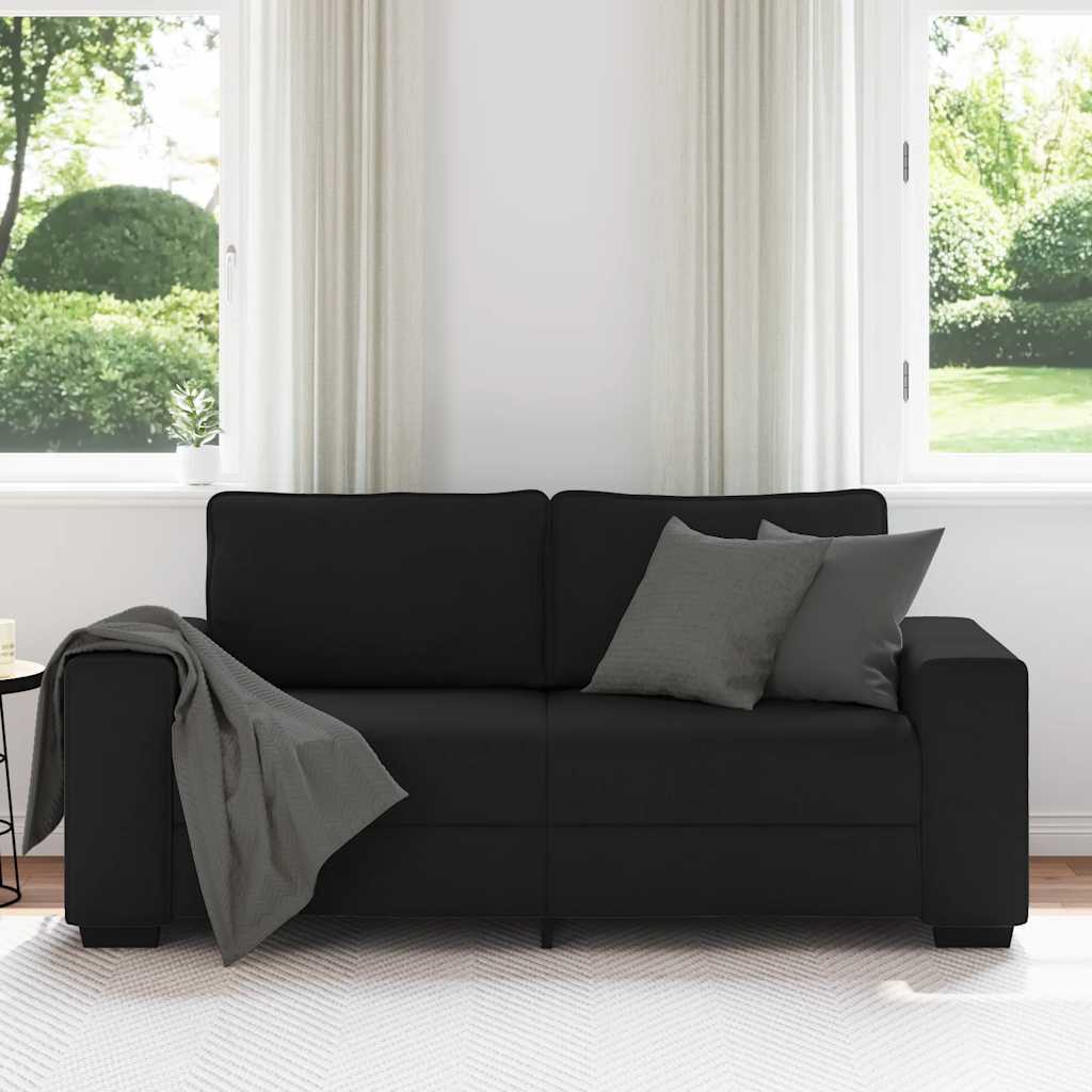 2-zitsbank 140 cm stof zwart