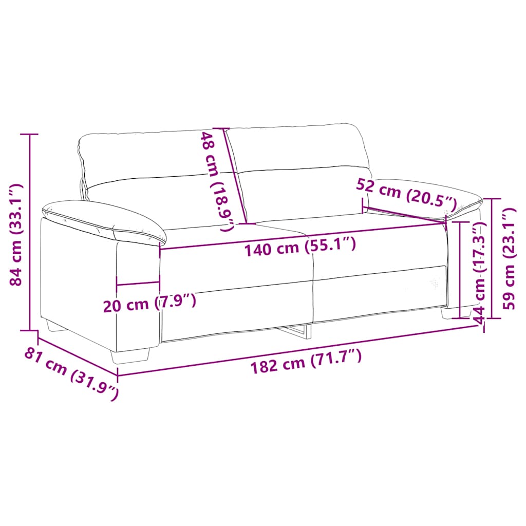 2-zitsbank 140 cm stof donkergrijs