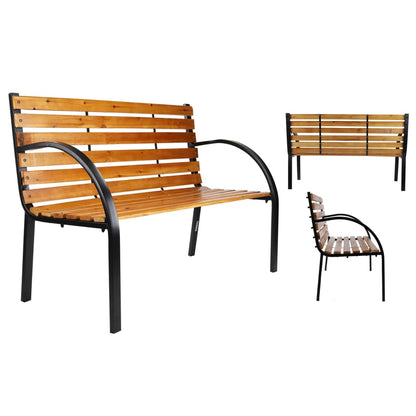 Parkbankje 122x60x81 cm bruin