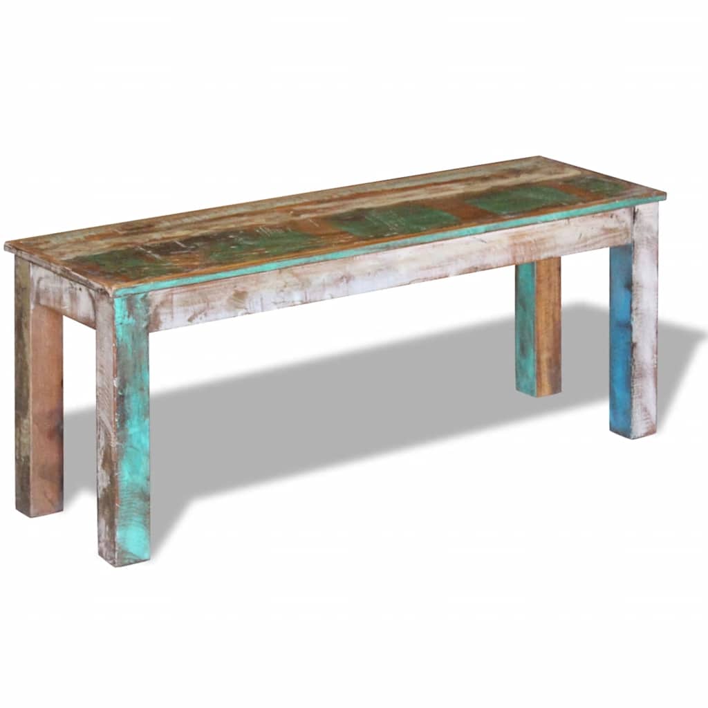 Bankje 110x35x45 cm massief gerecycled hout