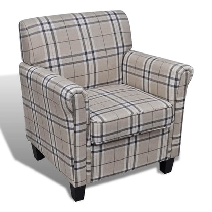 Fauteuil met kussen stof crème