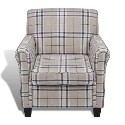 Fauteuil met kussen stof crème