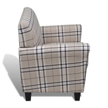 Fauteuil met kussen stof crème
