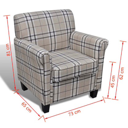 Fauteuil met kussen stof crème