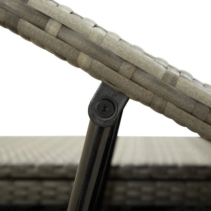 Ligbed met kussen 2-persoons poly rattan grijs