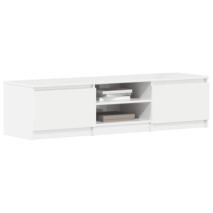 Tv-meubel 140x40x35,5 cm bewerkt hout hoogglans wit