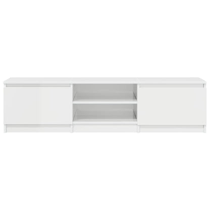 Tv-meubel 140x40x35,5 cm bewerkt hout hoogglans wit