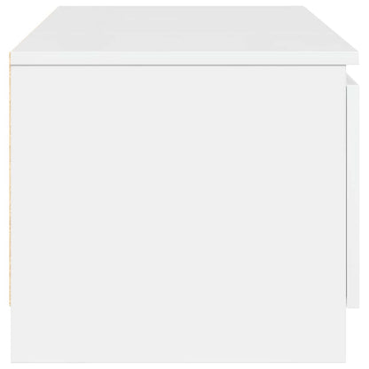 Tv-meubel 140x40x35,5 cm bewerkt hout hoogglans wit